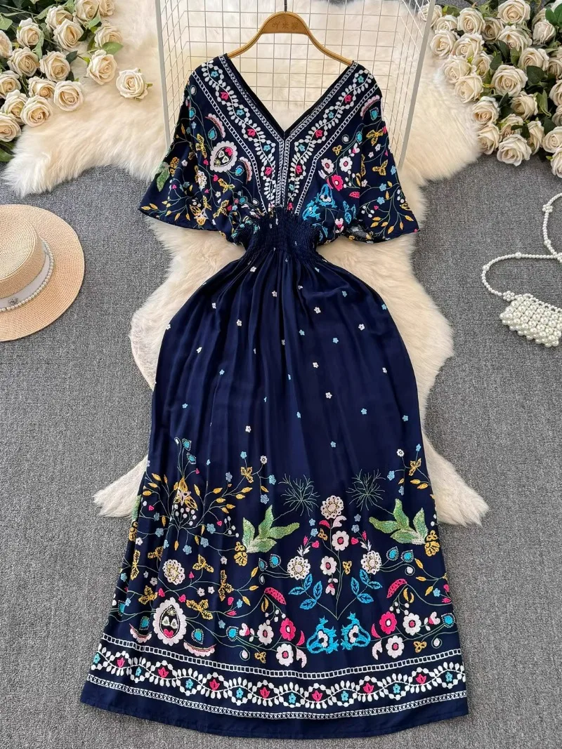 

Женское шифоновое платье с рукавом «летучая мышь», V-образным вырезом