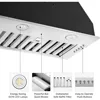 Range Hood Insert 20 Inch, Built-in Kitchen Hood 600CFM, Ducted/Ductless Convertible Stove Hood 5