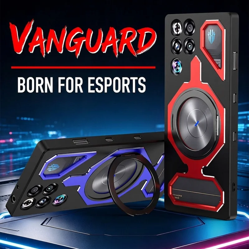 Enhanced Shockproof Gaming Phone Cover with Aluminum Alloy and Magnetic Ring Stand