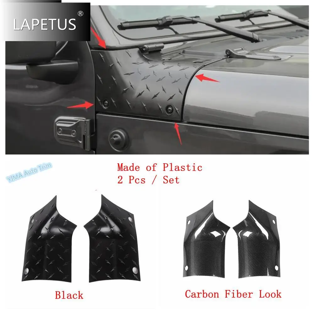 

Lapetus Car Styling Engine Hood Wrap Angle Corner Protection Cover Trim Fit For Jeep Wrangler JL 2018 - 2022 Carbon Fiber Look