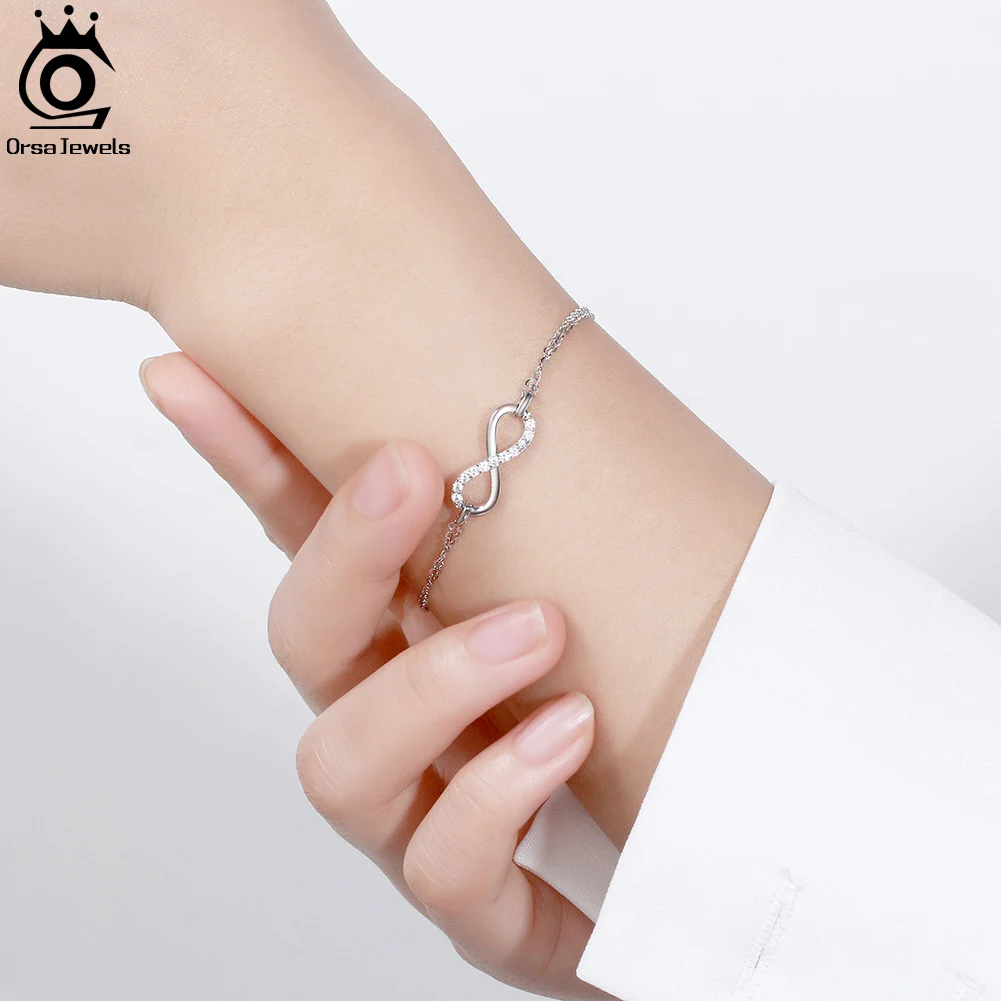 Infinity Heart Symbol Charm Link Bracelet Women 925 Silver - Temu