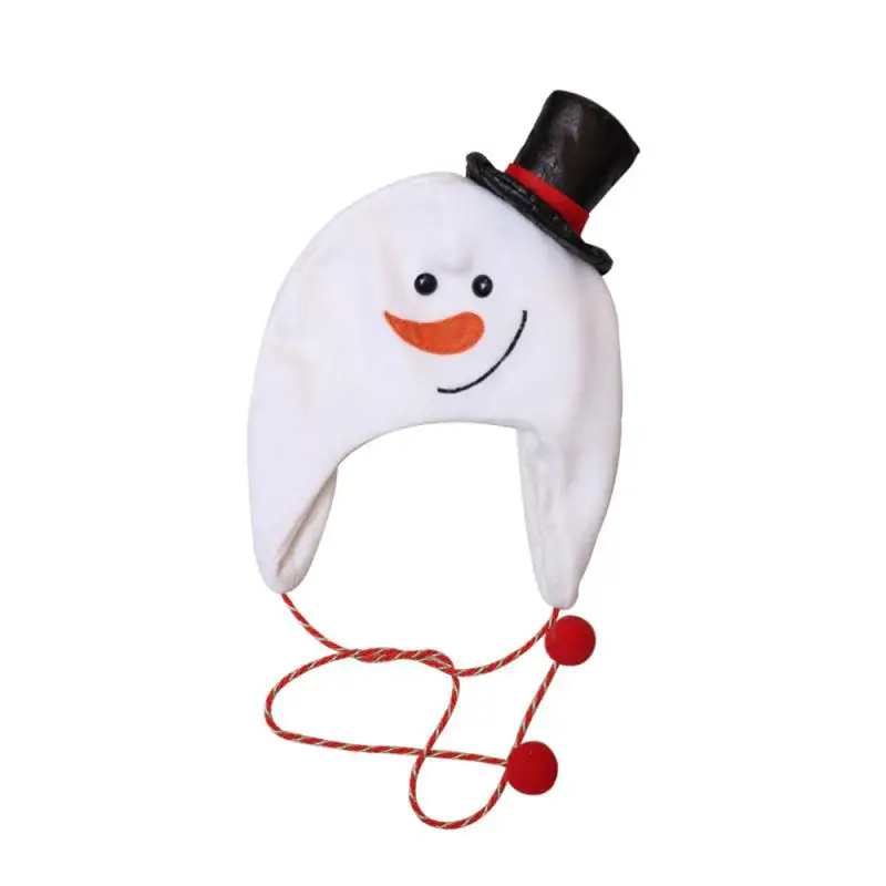 Christmas beanie hat Christmas hat Christmas tree hat decoration adult children's brushed cloth long rope cartoon snowman elk