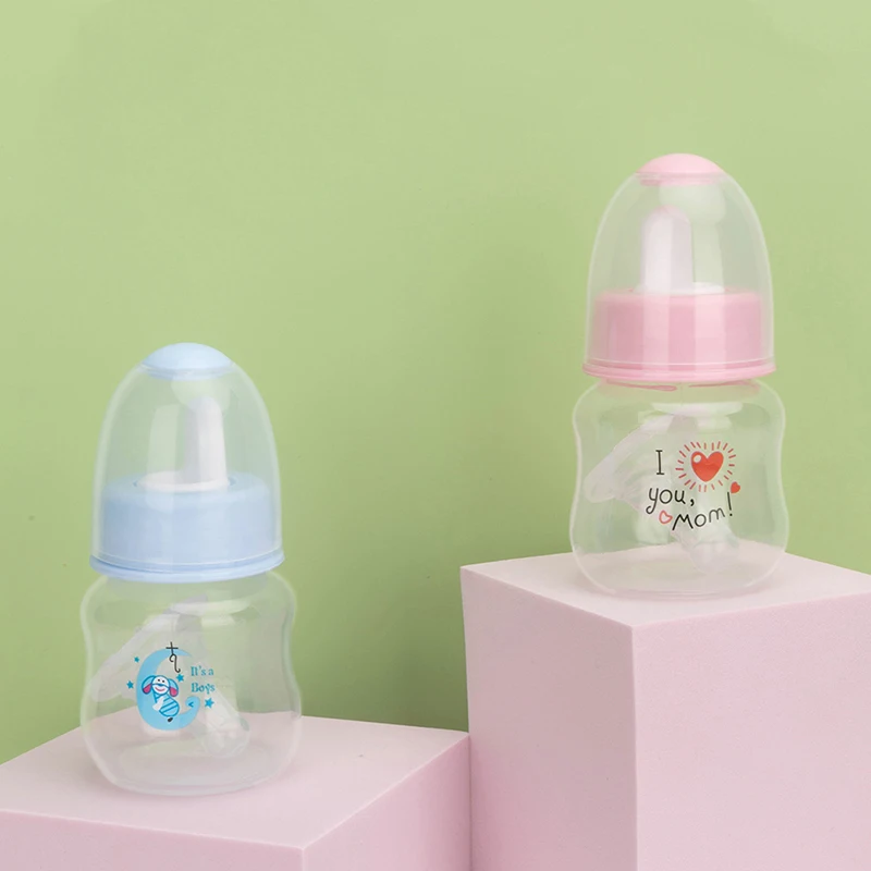 

1PC 60ml Baby Newborn Nursing Nipple Bottle PP Pacifier Mini Portable Feeding Nursing Bottle Cute Cartoon Baby Milk Water Bottle
