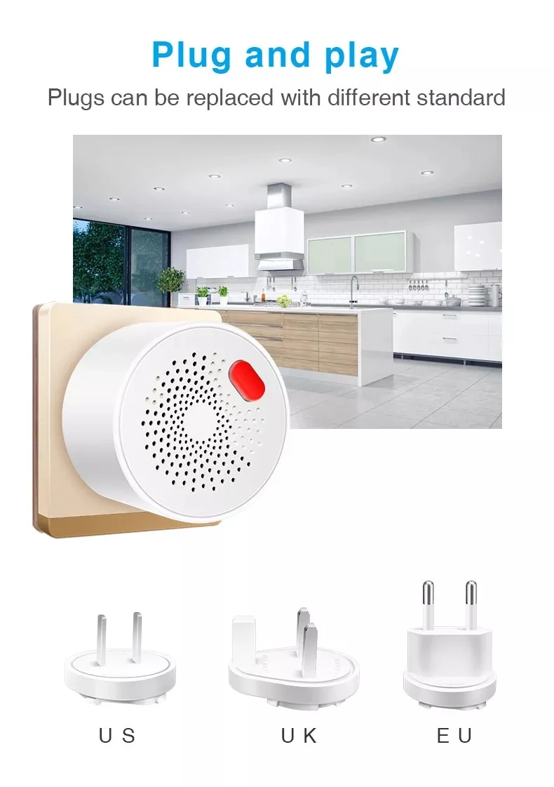 SMARSECUR Tuya WiFi GAS LPG Leak Sensor alarm Fire Security detector APP Control Safety smart home Leakage sensor smart life ring alarm hub plus keypad