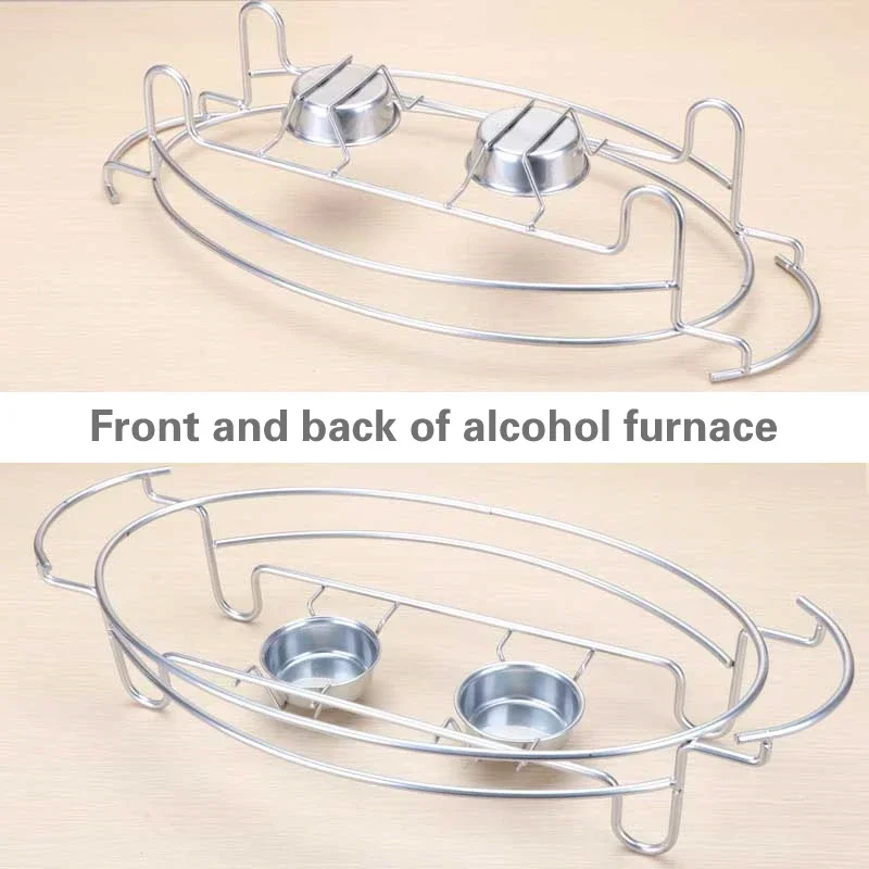 Fish grill Commercial grilled fish plate Oval baking tray Alcohol heater Egg shaped heating plate Simple fish Dinner