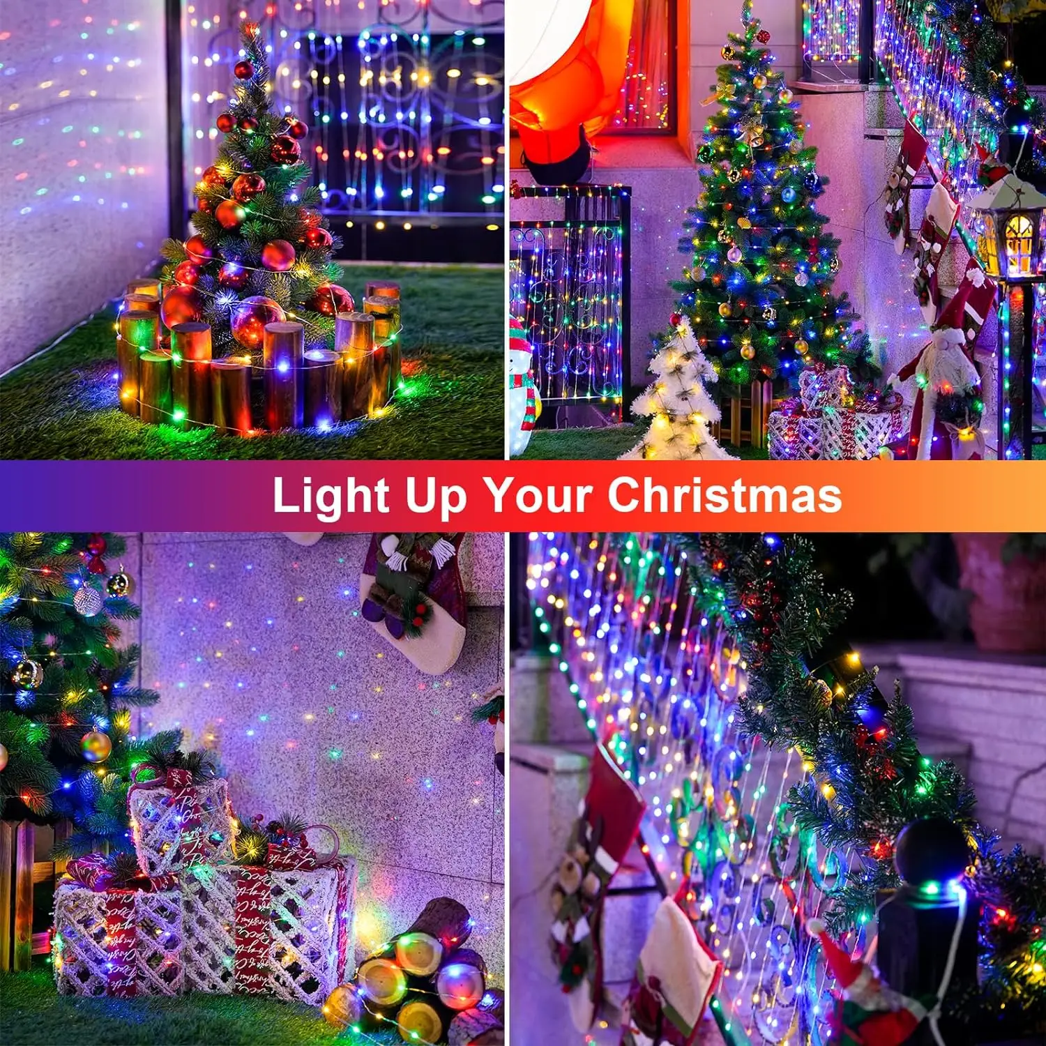 Stringa Di Luci Solari Da Esterno 7m 50 LED Bianche - 2 Modalità Per Giardino, Feste E Matrimoni - 5