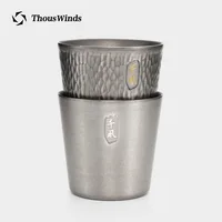 Thous Winds Ti-DOUBLE 300ml Titanium Camping MUG Outdoor Cup Lightweight Titanium Coffee Cup Backpacking Picnic Camping Supplies 1