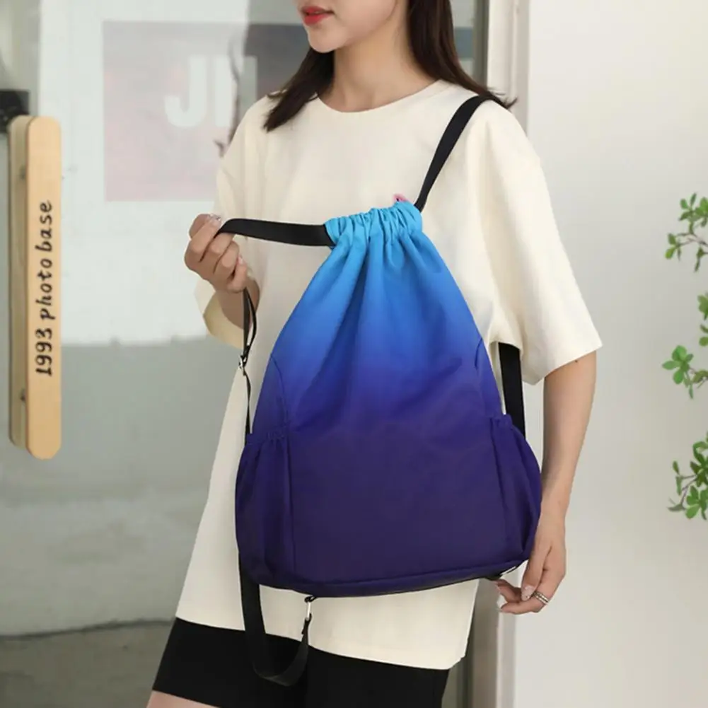 Sports Backpack Gradient Color Drawstring Design Large Capacity Travel Bag for Gym Yoga Fitness Outdoor Activities 4