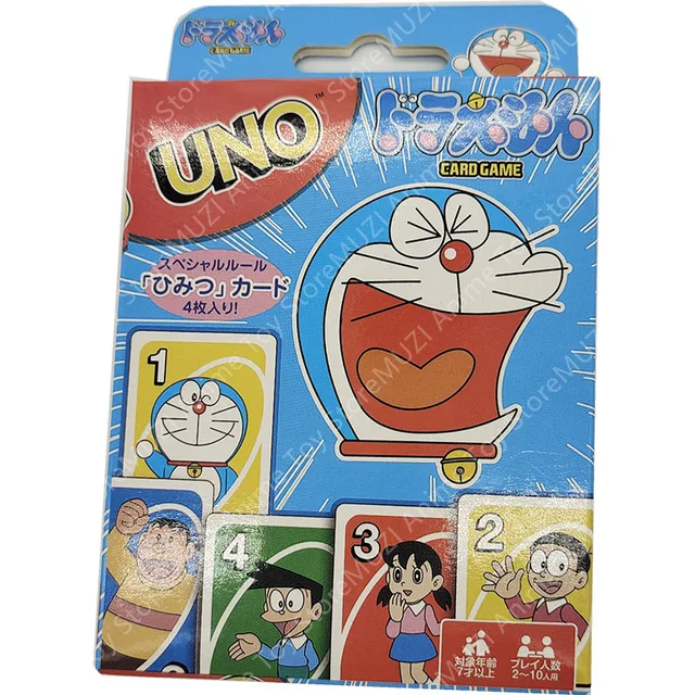 Mattel Uno Doraemons Poker Cartoon Anime Games Cards Real Family Funny Multiplayer Game Poker Kids Fun Playing Cards Toys Gifts 1