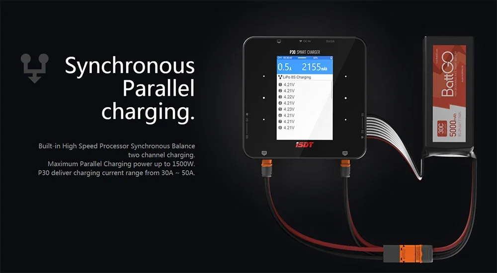 ISDT P30 SMART DUO CHARGER 1000WX2 30AX2 High Power Dual