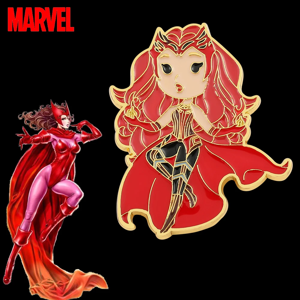 Marvel Wanda Scarlet Witch Pin Legends Superhero Metal Badge Cartoon Sexy Scarlet Witch Spilla Django Maximoff Smalto Pin