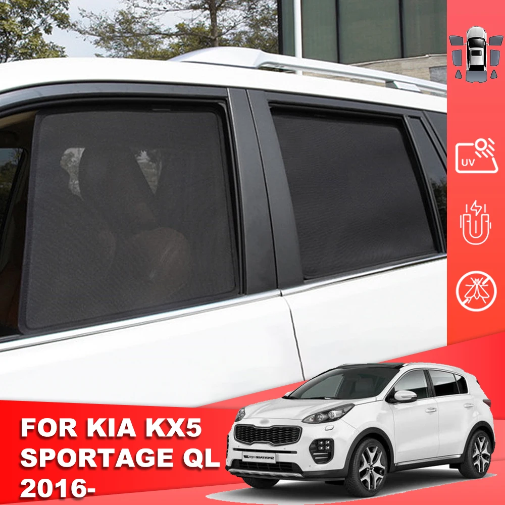 

For Kia Sportage QL 2016-2021 Magnetic Car Sunshade Shield Rear Side Baby Window Sun Shade Visor Front Back Windshield Curtain