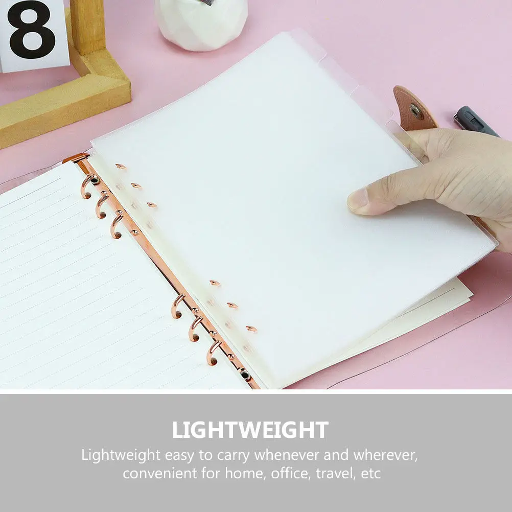 예산 바인더 인서트 PP 소재 예산북 정리용 미리 구멍 뚫린 홀더 휴대용 재사용 가능 루즈리프 포켓 일상용