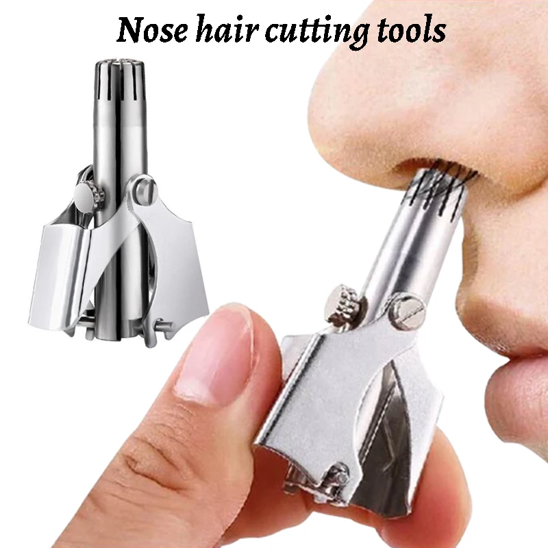 цена Nose Trimmer for Men Stainless Steel Manual Trimmer for  Nose Vibrissa Razor Shaver Washable Portable Nose Ear Hair Trimmer