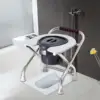 Foldable Toilet Seat Commode Stool Comfortable Portable Squat Toilet Stool for Elderly Seniors Bathroom Shower Chair Homecare 3