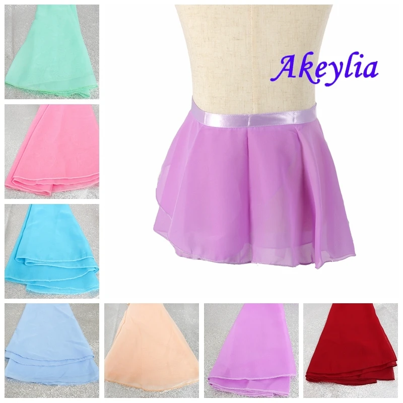 

25cm Children Wrap Chiffon Ballet skirt purple Chiffon ribbon Women Ballerina Dance Wear black Ballet Skirt practice 18 colors