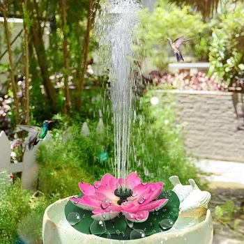 Lotus Solar Fountain Pump with Multi-Nozzle Design Durable Battery-Free Adjustable Height Vibrant Garden & Bird Bath Decor - Image 2