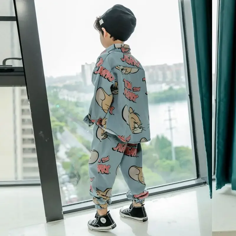 

teen boys Clothes Children children demin jacket Pants 2Pcs/sets teen Active Clothing Kids outfit 3-12 years