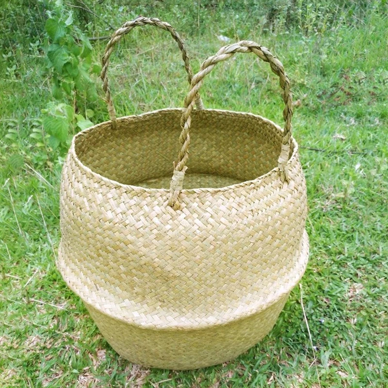 Seaweed Wicker Basket Rattan Hanging Flowerpot Flowerpot Dirty Clothes Dirty Clothes Basket Storage Basket   WF1015