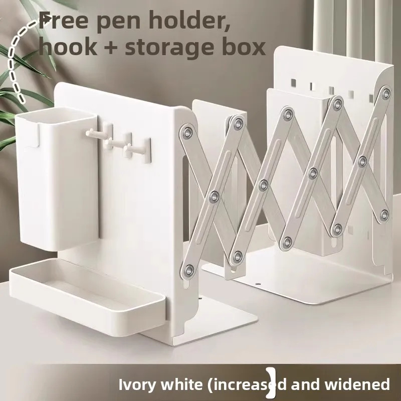 Prateleira de armazenamento de livros, estante de mesa telescópica e dobrável para estudantes em salas de aula, com divisórias espessadas