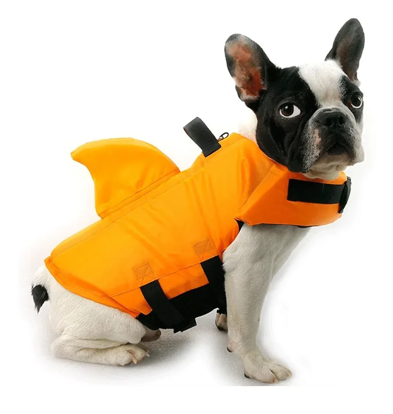Hunde Schwimmweste Mit Haifischflosse Für Mehr Auftrieb Sicherheit_voghion.com
