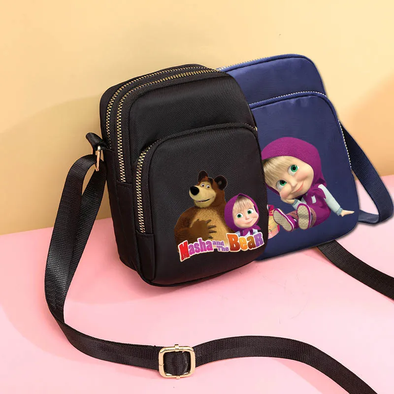 

Cartoon Girl Bears Shoulder Crossbody Bag Small Messenger Bag Trend Bags for Women Teenager Student Purse Anime Female Handbag