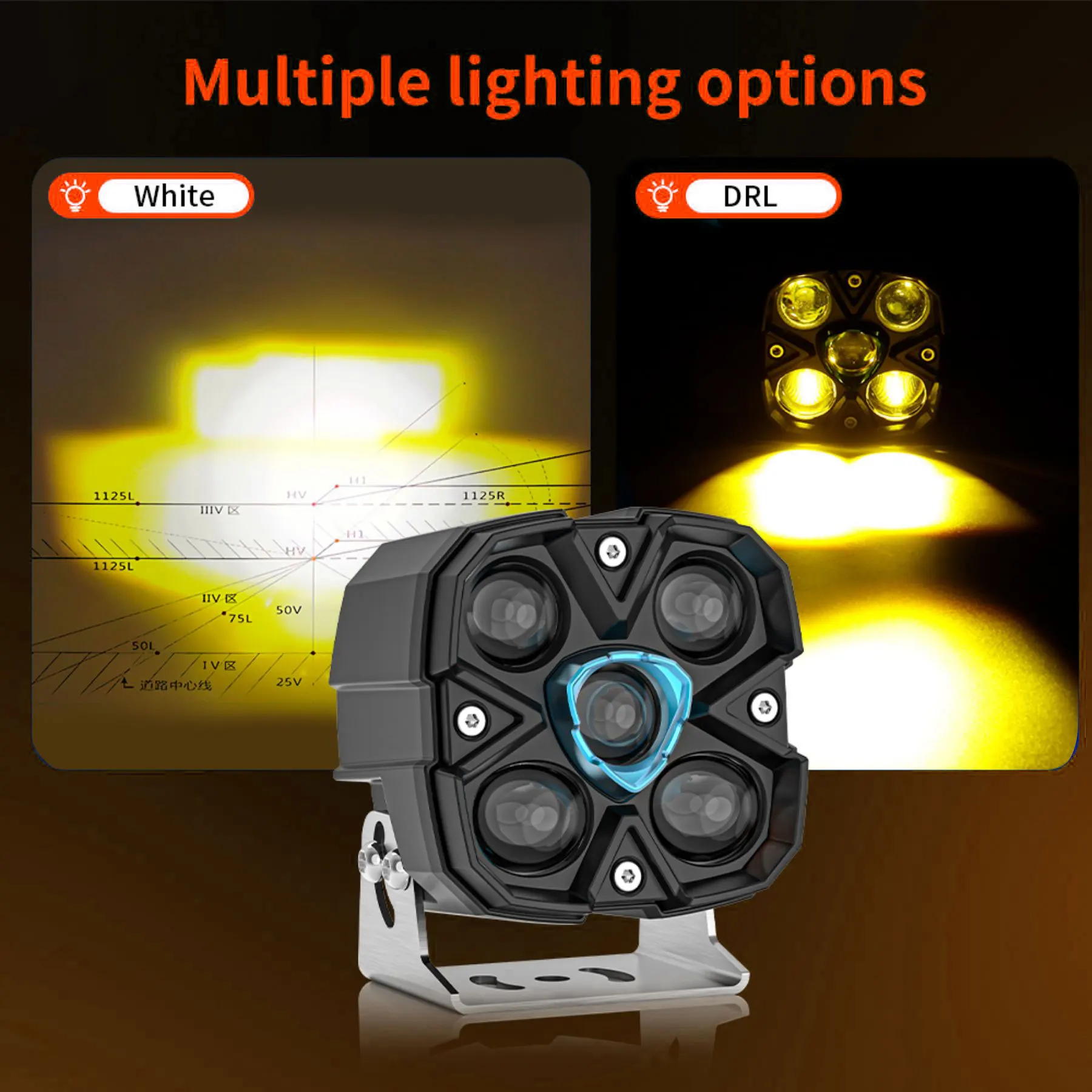 Additional LED Headlights Work Light Bar Daytime Driving LED Work 6000K Spot Com