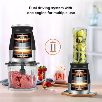 BPA 무료 500W 휴대용 개인 믹서기, 아기 음식용 다지기 그릇 포함, 600ml 주스 병, BioloMix 믹서 푸드 프로세서 상품 이미지