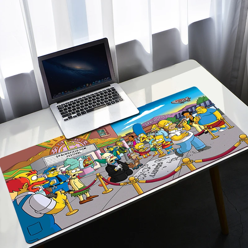 

S-Simpsons Large Gaming Mouse Pad Kawaii Mousepad Desk Pc Portable Accessories Computer Table Gamer Mats Anime Keyboard Mat