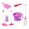 7 Pcs Cleaning Mopping Set Sweeping Toy Kit Pretend Play Playthings Children Tools Small Toys Role Broom Dustpan Mini 5