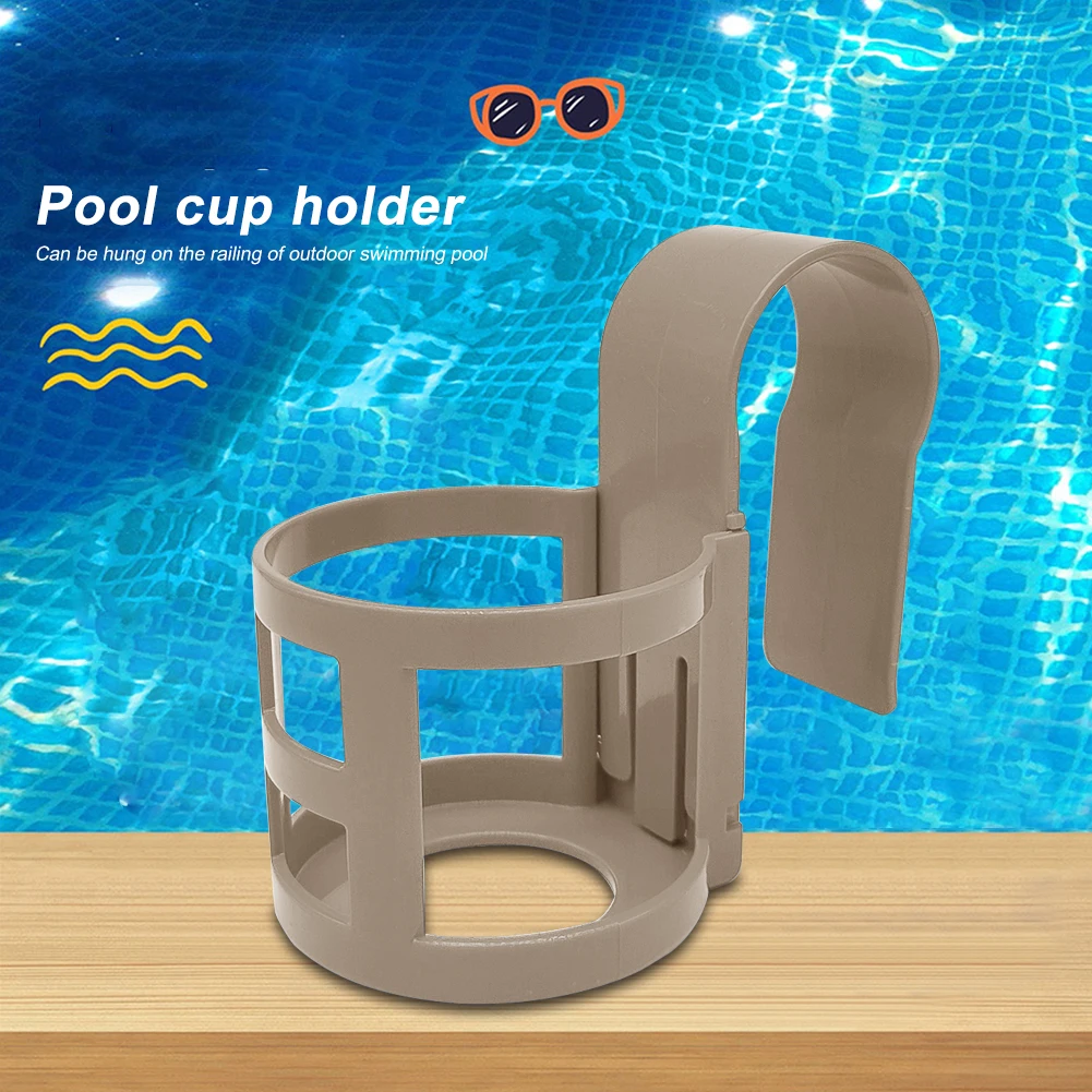 Water Cup Hanging Holder Reusable Swimming Pool Side Storage Shelf Beverage Drinks Beer Container Pool Accessories
