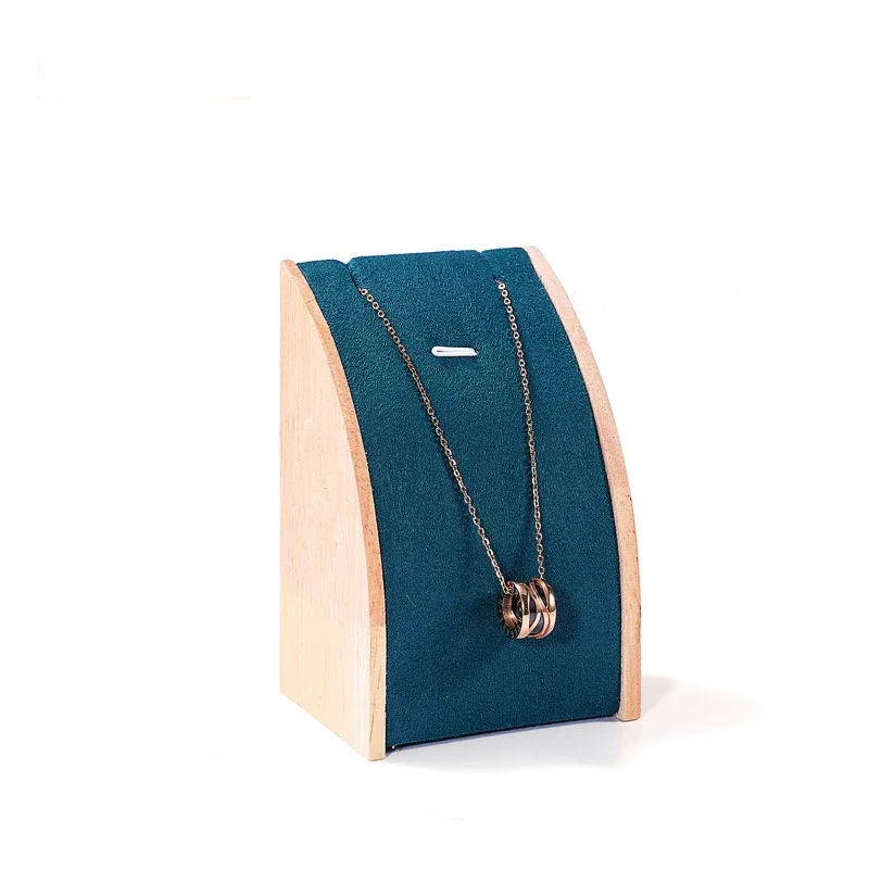 1pc Fashion Women Wood Arc-shaped Jewelry Display Stand Necklace Pendant Bracelet Rack Showcase Holder Jewellery Props