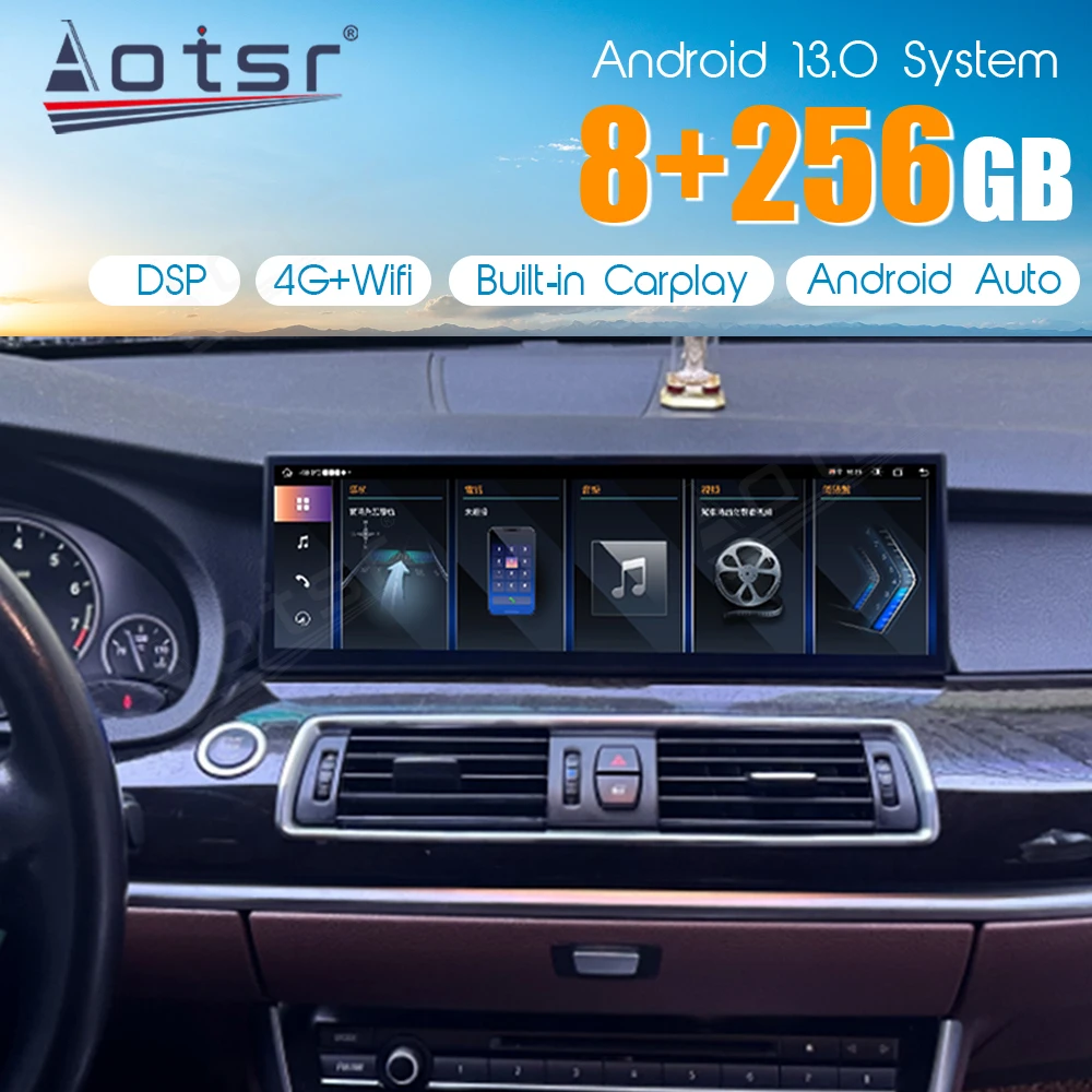 

Автомобильный мультимедийный плеер ID8, экран 14,9 дюйма, Android 13 Carplay для BMW 5GT Series F07 2009-2017, GPS-навигация, радио, головное устройство