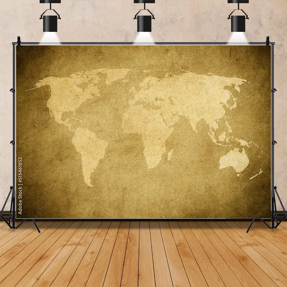 

Vinyl Vintage Map Decoration Background Painting Vintage Wall Bedroom Living Room Home Decoration Photography Background WZ-03