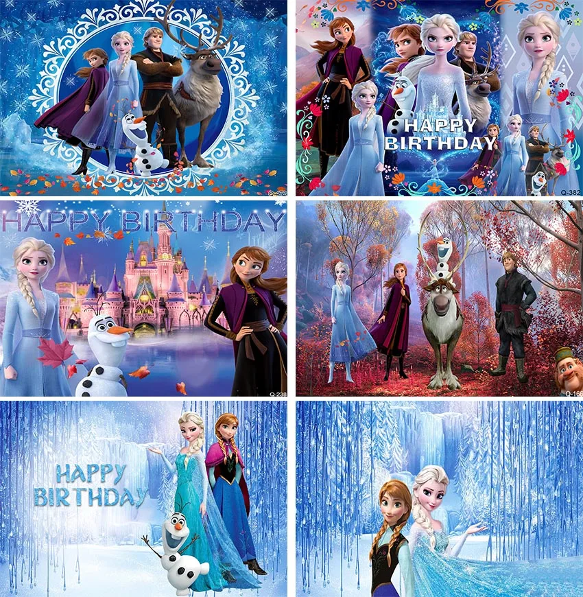 

Disney Winter Ice Queen Frozen Snowflake Castle Anna Elsa Princess Birthday Backgrounds Decors Party Backdrops Baby Shower Kids