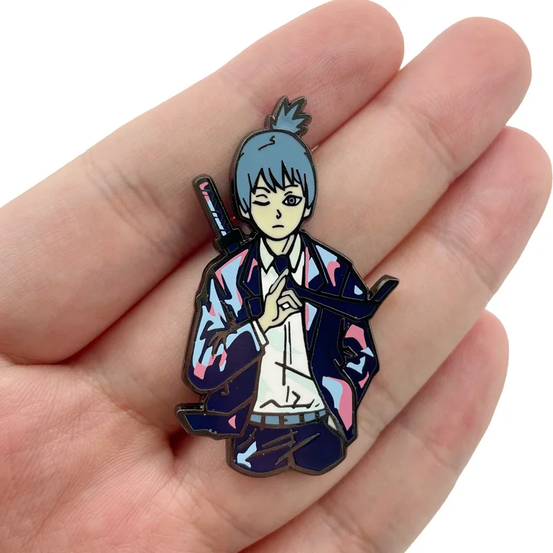 Em promoção! Motosserra Homem Anime Japonês Esmalte Pin Mulheres Broche De  Lapela Pinos Para Mochila Legal Mangá Emblemas Decorativos Acessórios De  Jóias