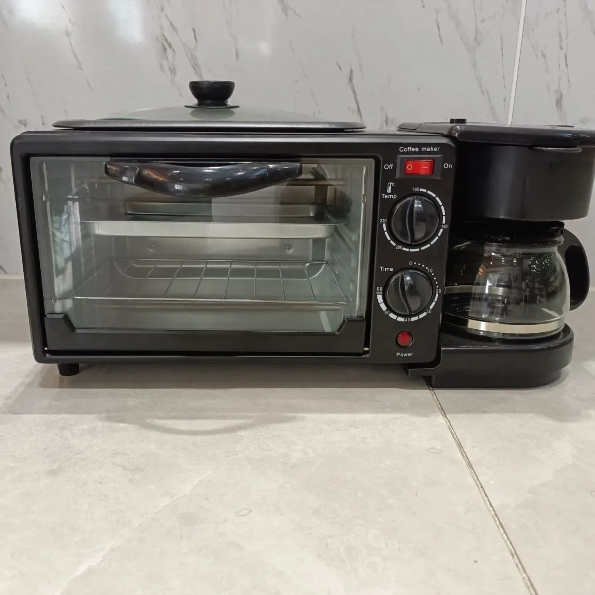 Three-in-one breakfast machine household multi-function toaster oven coffee machine bread machine 4