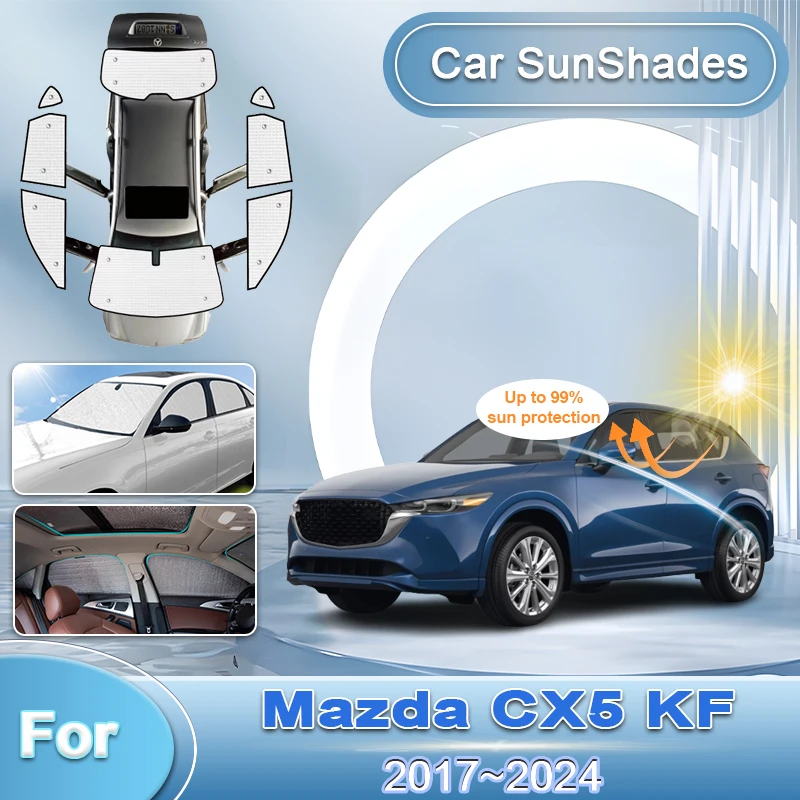 Full Coverages Sunshades For Mazda CX 5 Accessories CX5 KF ~ MK2 Retractable Protection Accessories Tool