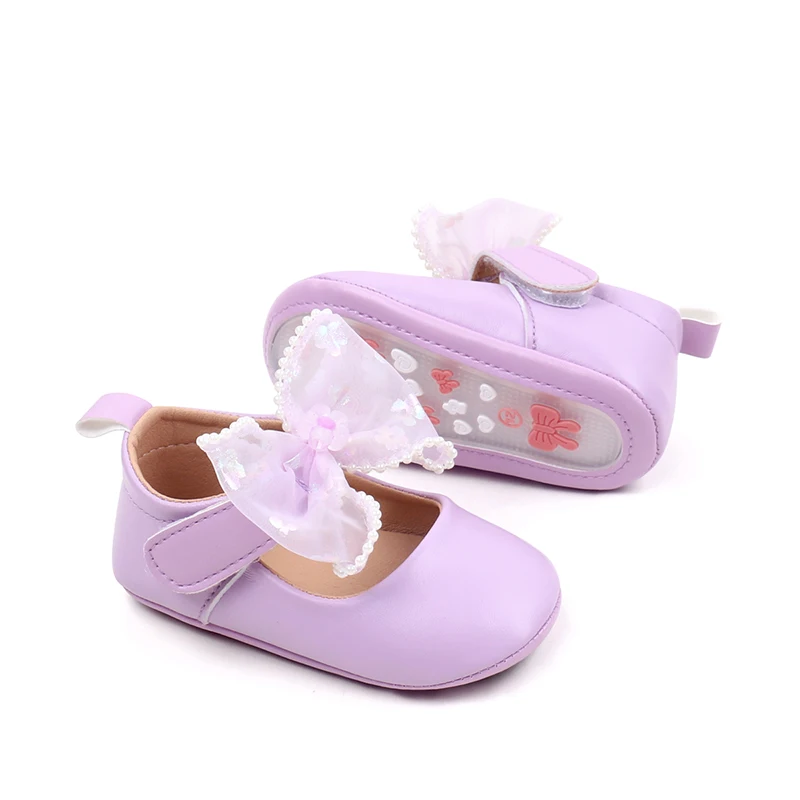 SUNSIOM Baby Girls Mary Jane Shoes Princess Cute Bow Design Soft Non-Slip Infant Baby First Walking Shoes