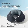Detachable Black Storage Micro Fiber Inflatable Neck Pillow For Airplane Rest 5