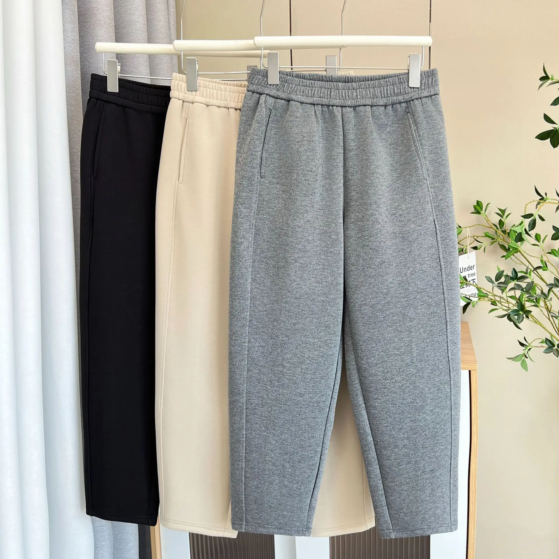 XXXXXL Fashion Plus Size Women's Harem Pants Autumn New Style Simple And Casual Solid Color Elastic Waist Ankle-Length Bottoms