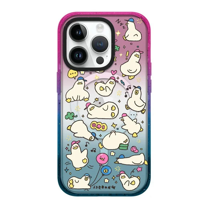 MagSafe Acrylic Lazy Duck Phone Case Cover for IPhone 12 13 14 15 Pro Max Case for IPhone 15 Pro Max