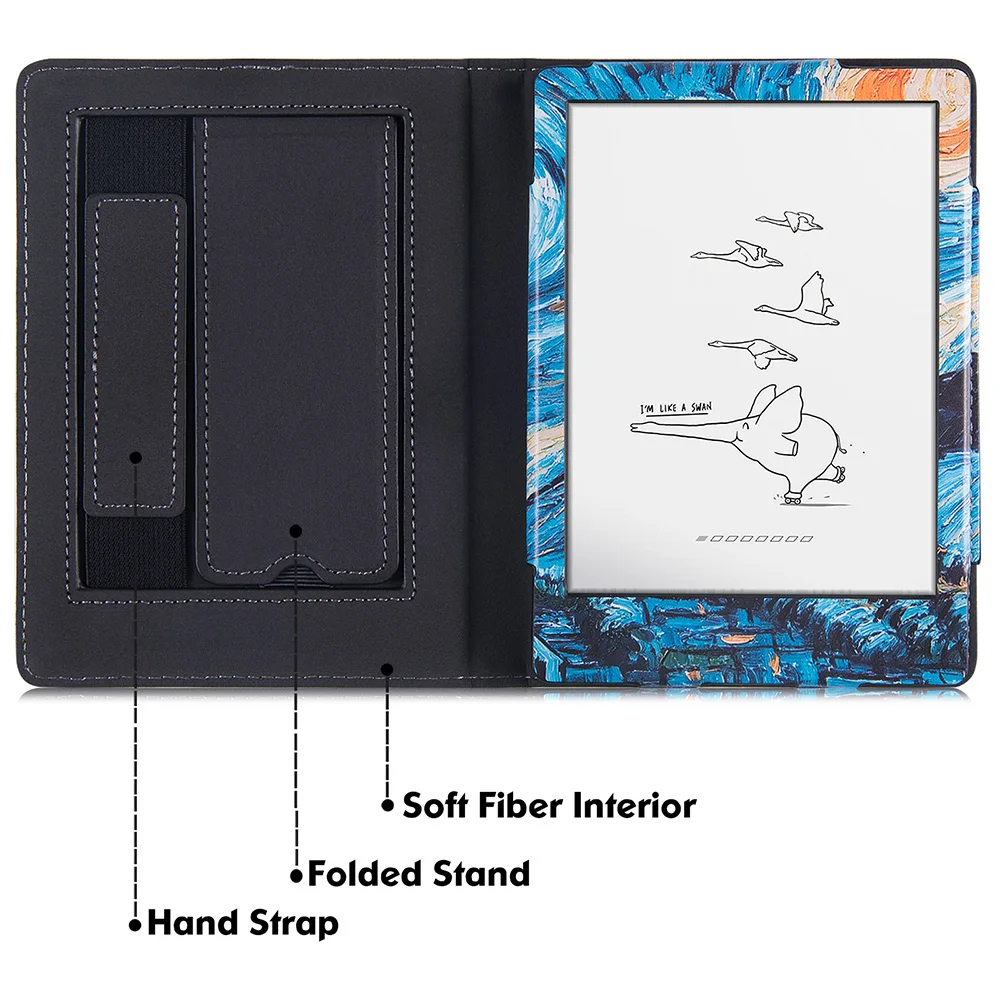 Leather Folios Stand Case Capa de Manga com Alça de Mão Auto Dormir And Wake Onyx Boox Poke3 Poke4 Poke 4s Boox Poke5 pu - Imagem 2