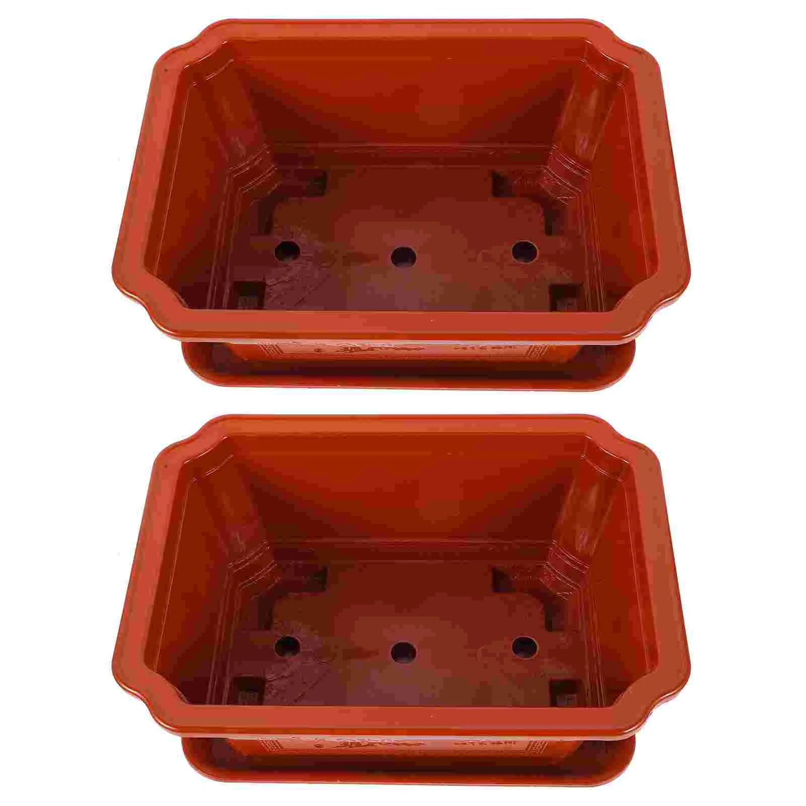 

2 Pcs Flowerpot Indoor Plant Pots Household Large Bonsai Tray Plastic Decorative Planters