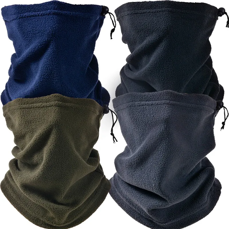 Polar Fleece Solid Color Multifunction Outdoor Scarf Soft Keep Warm Unisex Cold Protection Face Protection Neckerchief Scarf