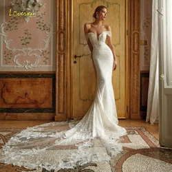Loverxu Mermaid Classic Wedding Dresses 2024 Sweetheart Off The Shoulder Vestido De Novia Bead Appliques Graceful Robe De Mariee