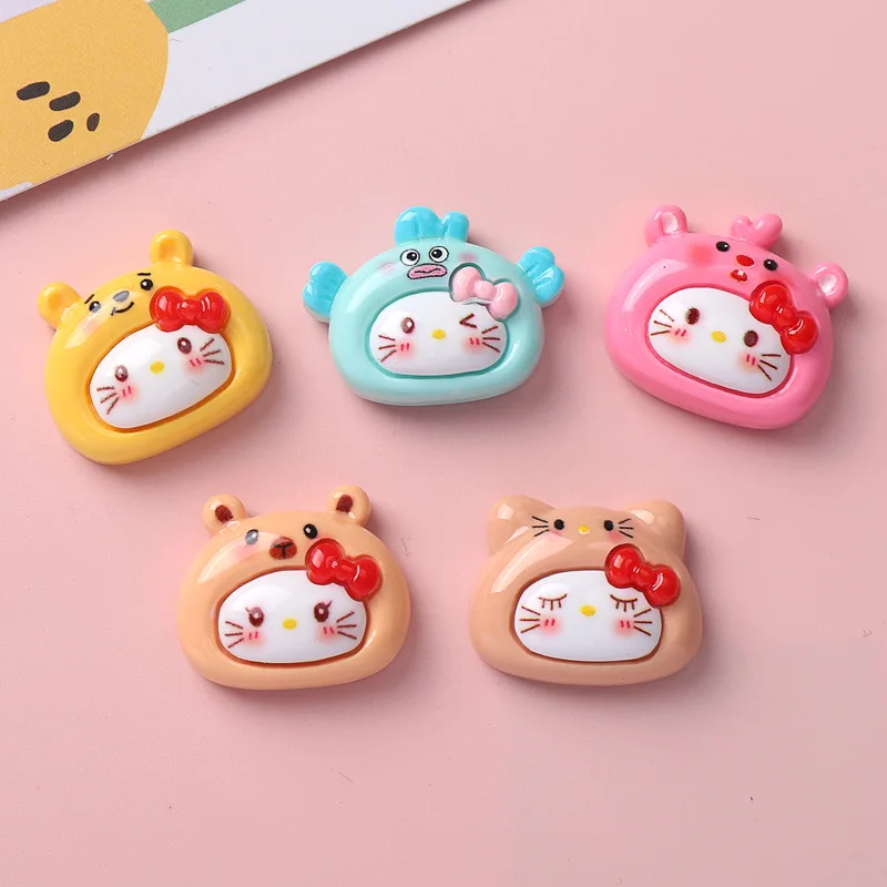 

Мини Hello Kitty милый мультяшный котенок из Смолы Скрапбукинг DIY ювелирные украшения аксессуары для украшения