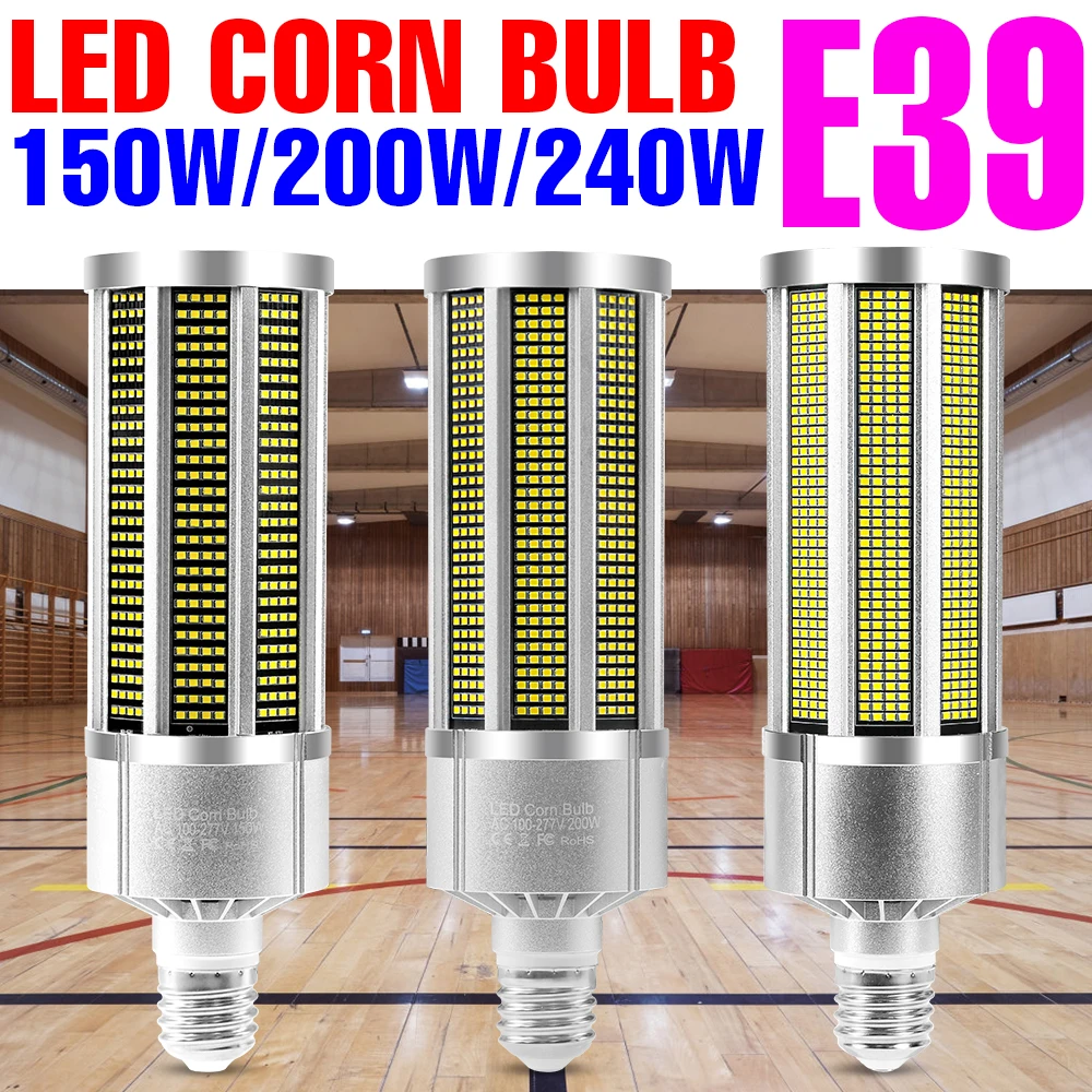 LED Light High Power Spotlight Corn Bulb 220V Lamp E39 Ceiling Lamp LED Garage Lamp Industrial Warehouse Lighting 150W 200W 240W