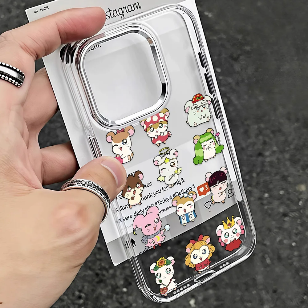 Cute Cartoon Hamtaros Transparent Phone Case | Soft Silicone TPU Back Cover