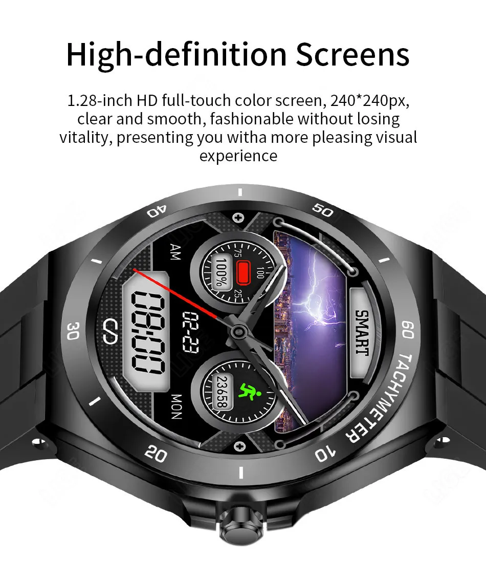 2022 LIGE 1.28-inch Smart Watch Men Heart rate ECG Monitor Sport IP67 Waterproof Watches Real-time Weather men women Smartwatch